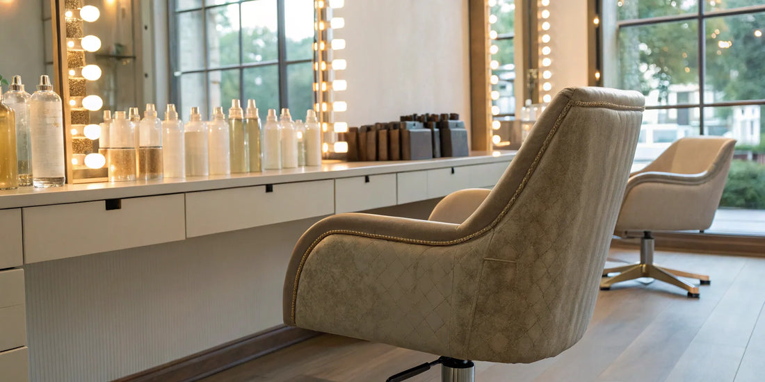 Top professional hair care brands on salon shelves.