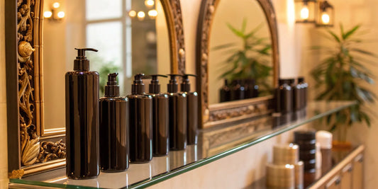 A collection of the best salon haircare brands for 2025 in sleek, professional bottles.