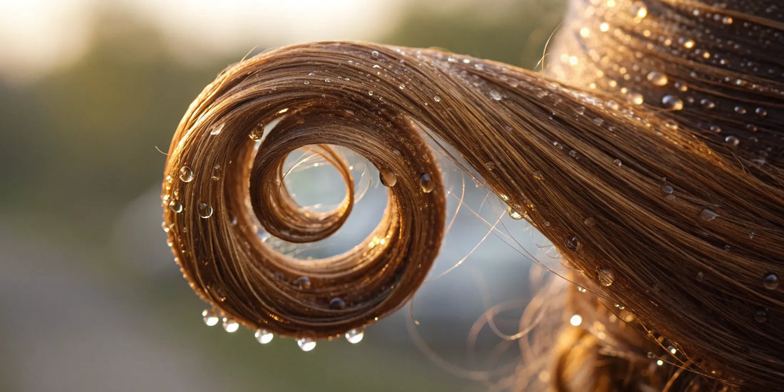 A defined, wet curl deeply moisturized by a super hydrating shampoo.