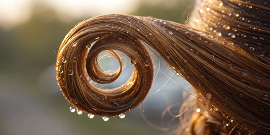 A defined, wet curl deeply moisturized by a super hydrating shampoo.