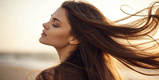 Healthy hair styled with all-in-one hair cream.