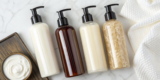 A selection of luxury hair styling creams for different hair types.