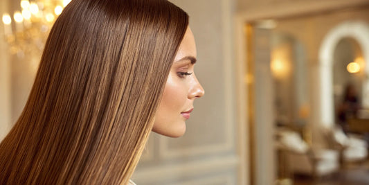 A woman's smooth, polished hair after applying the best finishing cream.