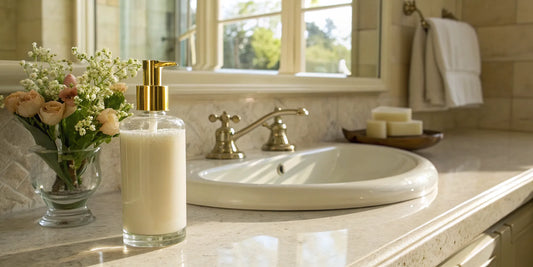 Pump bottle of multi-benefit hair cream for hydration, frizz control, and heat protection.