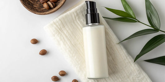 A pump bottle of finishing cream for sleek hair straightening.